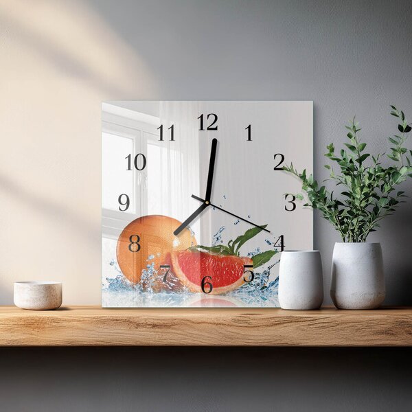Skleněné hodiny na stěnu Grapefruit zskc-30x30-00177785