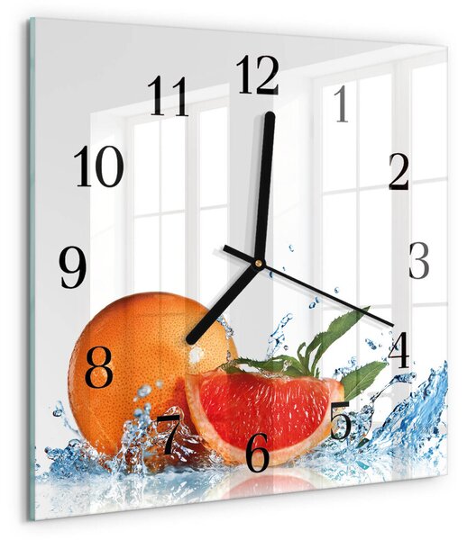 Skleněné hodiny na stěnu Grapefruit zskc-30x30-00177785
