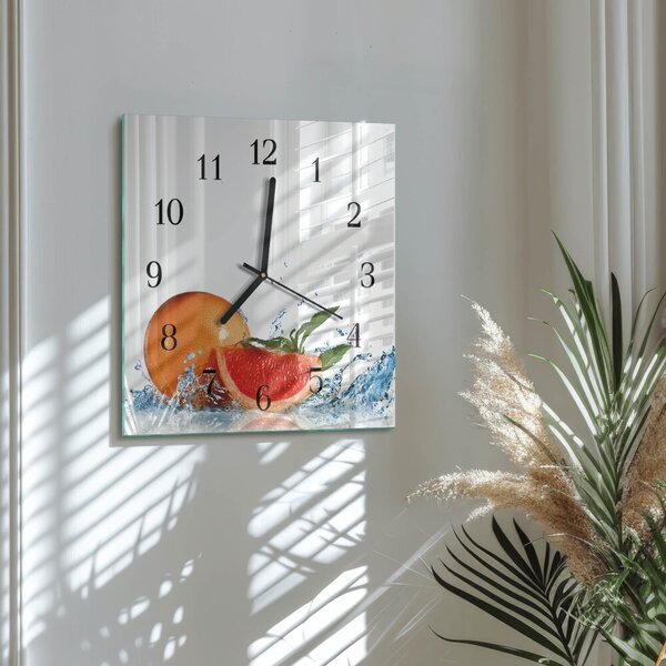 Skleněné hodiny na stěnu Grapefruit zskc-30x30-00177785