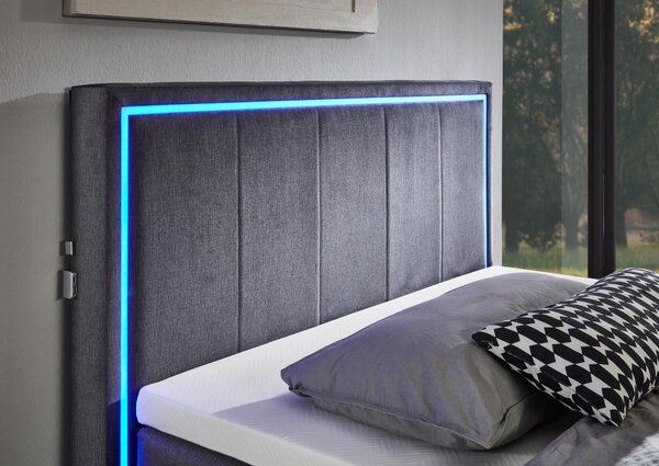 POSTEL BOXSPRING, 140/200 cm, antracitová Boxxx - Jednolůžkové postele, Online Only