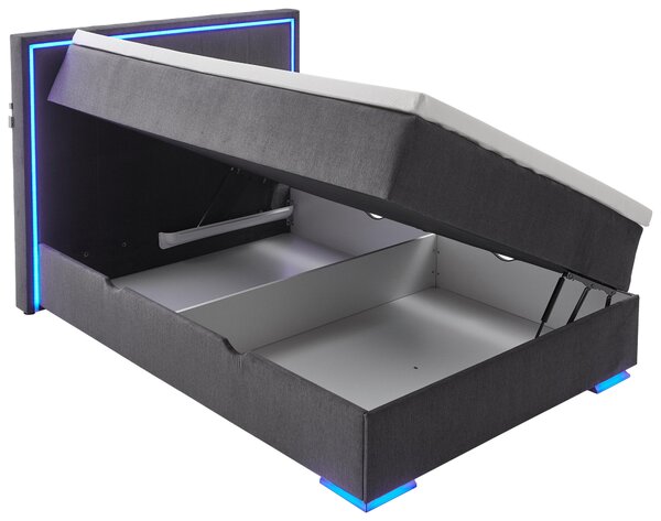 POSTEL BOXSPRING, 140/200 cm, antracitová Boxxx - Jednolůžkové postele, Online Only