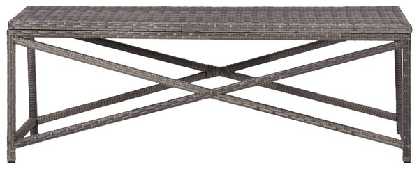 Zahradní lavice 120 cm polyratan šedá