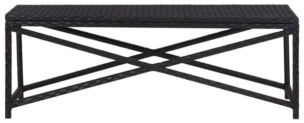 Zahradní lavice 120 cm polyratan černá