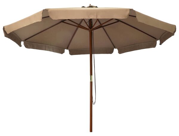 Zahradní slunečník s dřevěnou tyčí 330 cm barva taupe