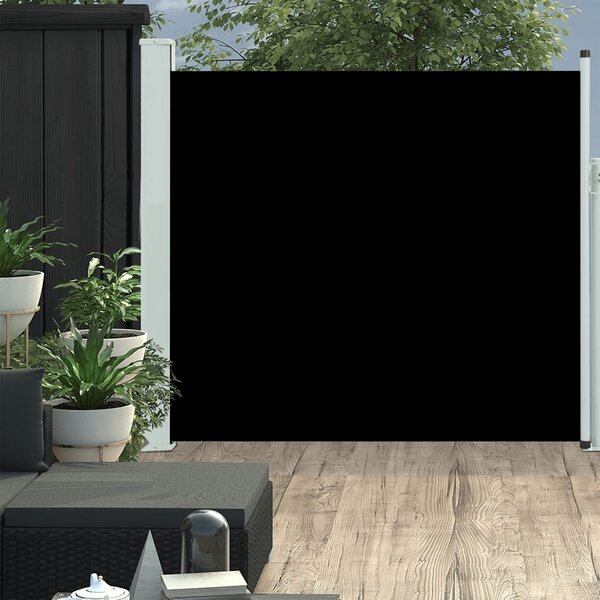 Zatahovací boční markýza/zástěna na terasu 170 x 300 cm černá