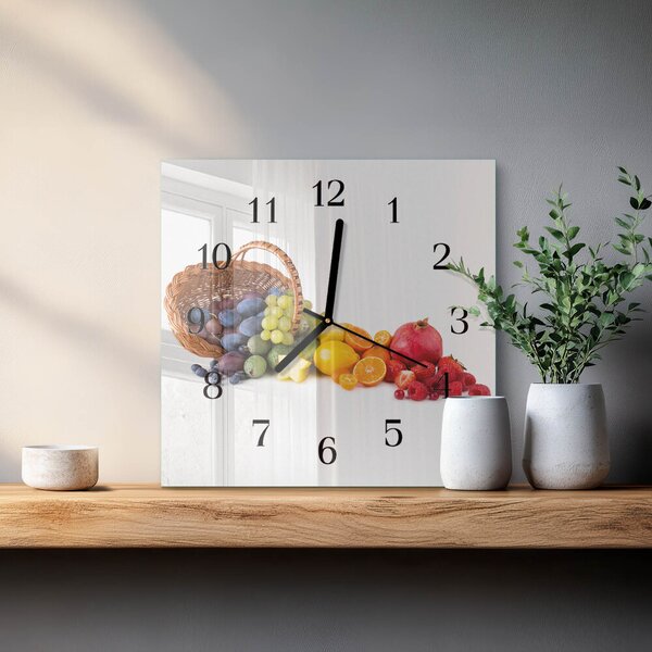 Skleněné hodiny na stěnu Ovoce zskc-30x30-00180916