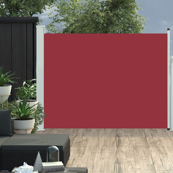 Zatahovací boční markýza/zástěna na terasu 140 x 500 cm červená