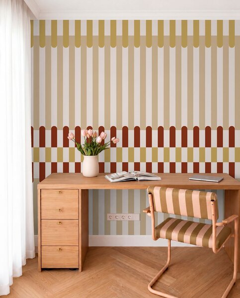 Fototapety Pruhovaný vzor v béžových a terakotových odstínech, Fototapety geometrie, w05150v3 : uwalls.cz