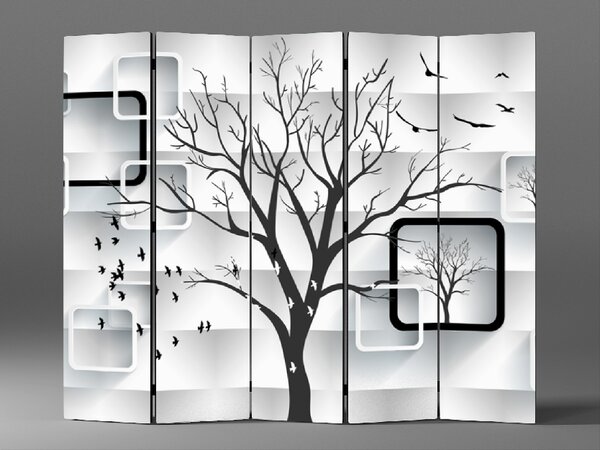 Liox Černobílý paraván abstraktní strom Rozměr: 225 x 180 cm