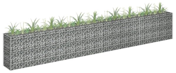 Gabionový vyvýšený záhon pozinkovaná ocel 360 x 30 x 60 cm