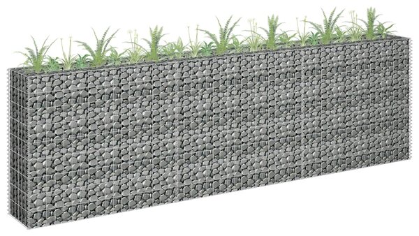 Gabionový vyvýšený záhon pozinkovaná ocel 270 x 30 x 90 cm
