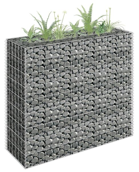 Gabionový vyvýšený záhon pozinkovaná ocel 90 x 30 x 90 cm