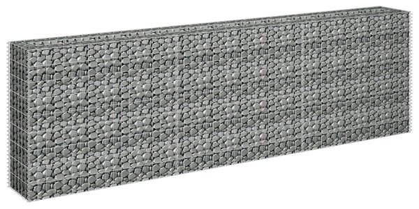 Gabionový vyvýšený záhon pozinkovaná ocel 270 x 30 x 90 cm