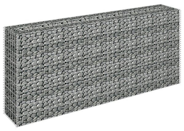Gabionový vyvýšený záhon pozinkovaná ocel 180 x 30 x 90 cm