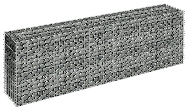 Gabionový vyvýšený záhon pozinkovaná ocel 180 x 30 x 60 cm