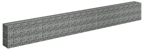 Gabionový vyvýšený záhon pozinkovaná ocel 450 x 30 x 60 cm