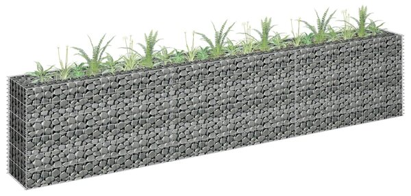Gabionový vyvýšený záhon pozinkovaná ocel 270 x 30 x 60 cm