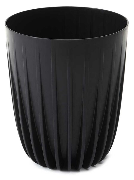 PLASTOVÝ KVĚTINÁČ STRIPPED ECO 23X19 CM ČERNÁ
