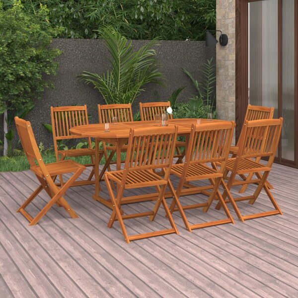9dílný zahradní jídelní set 180x90x75 cm masivní akáciové dřevo