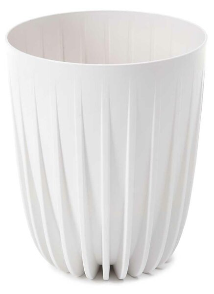 PLASTOVÝ KVĚTINÁČ STRIPPED ECO 30X25 CM BÍLÁ