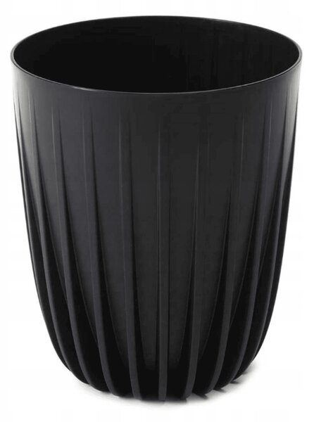PLASTOVÝ KVĚTINÁČ STRIPPED ECO 30X25 CM ANTRACITOVÁ