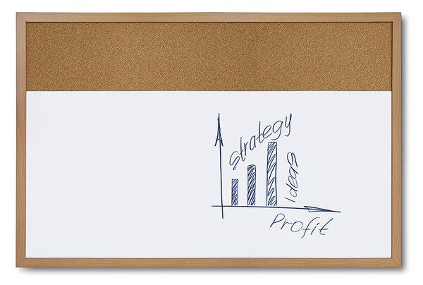 Combi Board whiteboard / korek 60 × 90 cm, bílá