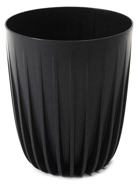 PLASTOVÝ KVĚTINÁČ STRIPPED ECO 46X39 CM ČERNÁ