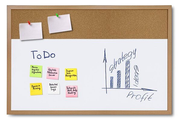 Combi Board whiteboard / korek 60 × 90 cm, bílá