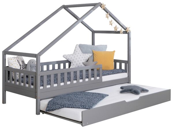 DĚTSKÁ POSTEL SE STŘÍŠKOU, 90/200 cm, světle šedá MID.YOU - Online Only dětské postele, Online Only