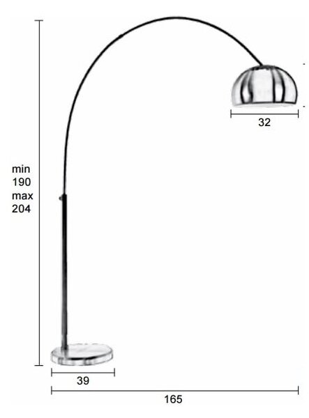 Stojací lampa White Label Metal Bow