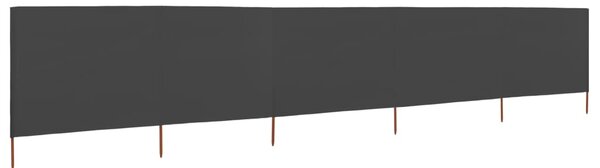 5dílná zástěna proti větru textil 600 x 160 cm antracitová