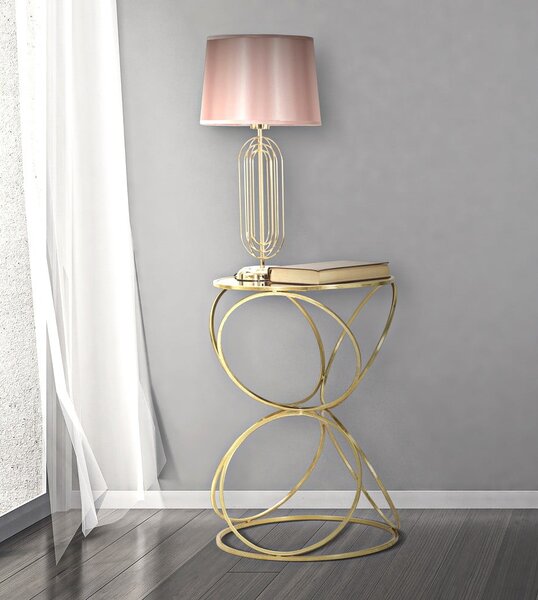 Růžová stolní lampa Mauro Ferretti Krista, výška 55 cm
