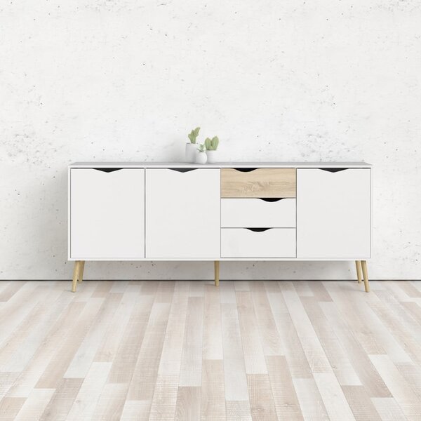 Bílá komoda 196x82x39 cm Oslo – Tvilum