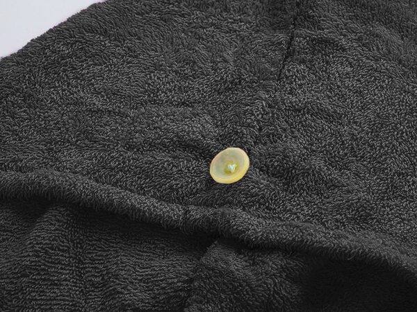 Rychleschnoucí froté turban na vlasy tmavě šedý, 100% bavlna