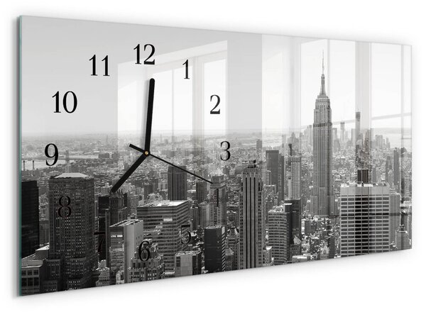 Skleněné hodiny horizontální New York zsppc-60x30-00295381