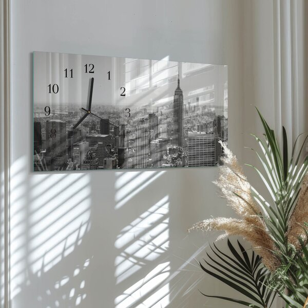 Skleněné hodiny horizontální New York zsppc-60x30-00295381