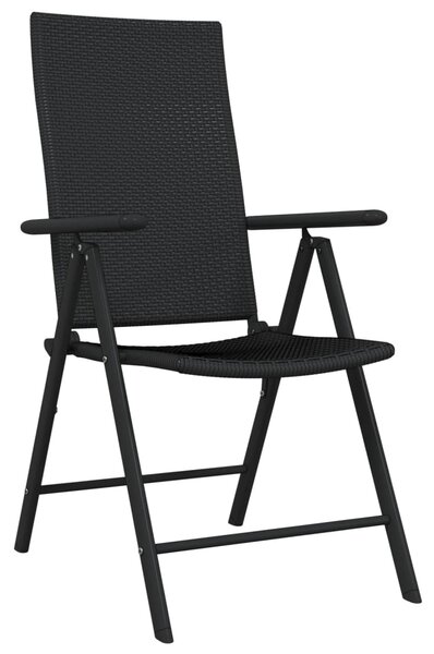7dílný zahradní jídelní set černý