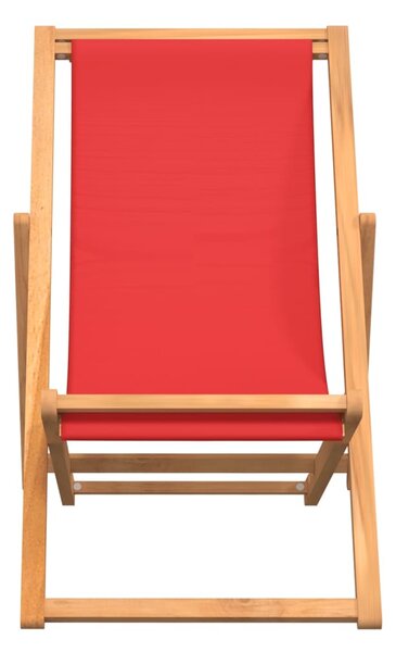 Skládací plážové křeslo masivní teak červené