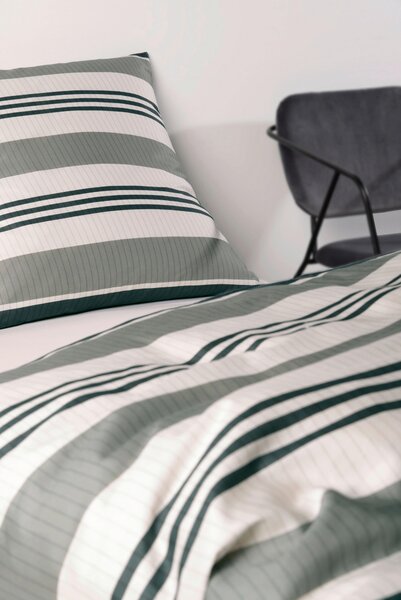 POVLEČENÍ, makosatén, šedá, zelená, 135/200 cm Yes for bed - Online Only povlečení, Online Only