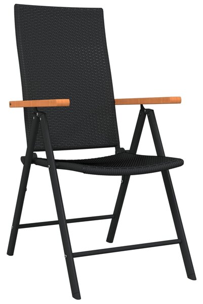 3dílný zahradní jídelní set černý