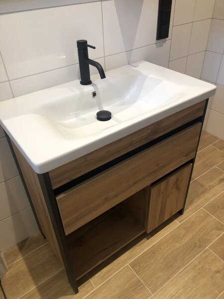 Kingsbath Bronx Wotan Oak 80 koupelnová skříňka s umyvadlem