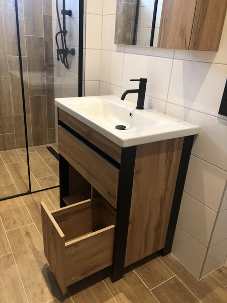 Kingsbath Bronx Wotan Oak 80 koupelnová skříňka s umyvadlem