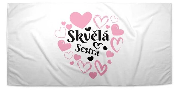 Sablio Ručník Skvělá sestra - 30x50 cm