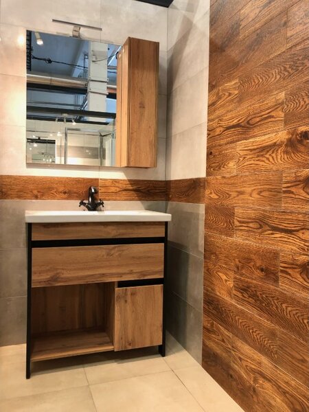 Kingsbath Bronx Wotan Oak 80 koupelnová skříňka s umyvadlem
