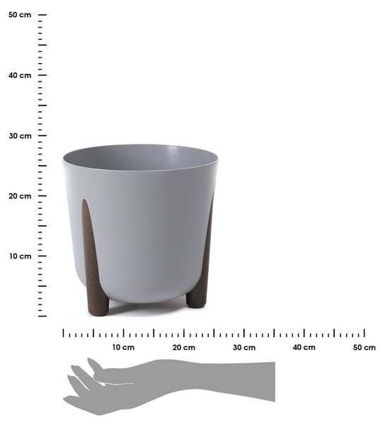 PLASTOVÝ KVĚTINÁČ MOSS ECO 25X26 CM ŠEDÁ