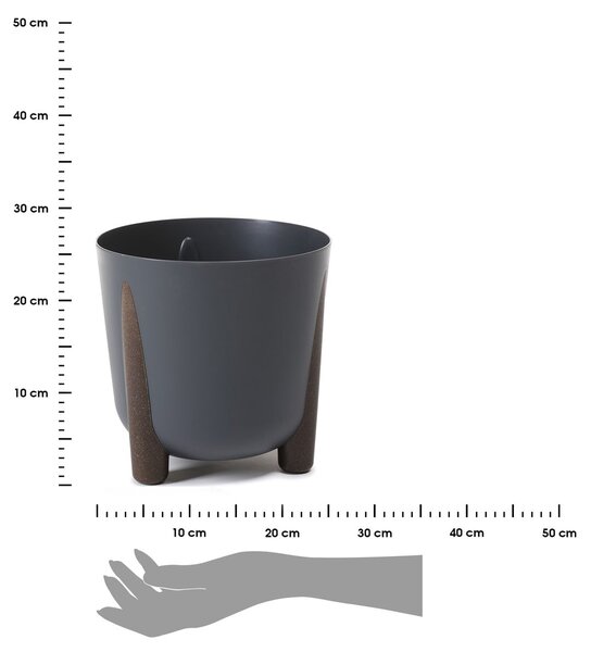 PLASTOVÝ KVĚTINÁČ MOSS ECO 25X26 CM ANTRACITOVÁ