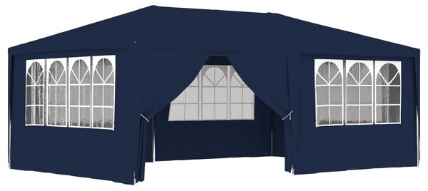Profesionální party stan s bočnicemi 4 x 6 m modrý 90 g/m²