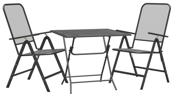 3dílný zahradní jídelní set tahokov antracitový