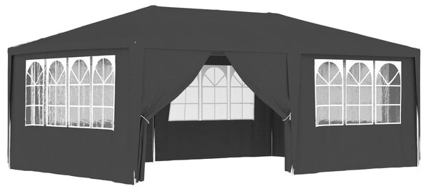 Profesionální party stan s bočnicemi 4x6 m antracitový 90 g/m²