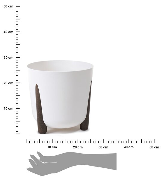 PLASTOVÝ KVĚTINÁČ MOSS ECO 25X26 CM BÍLÁ
